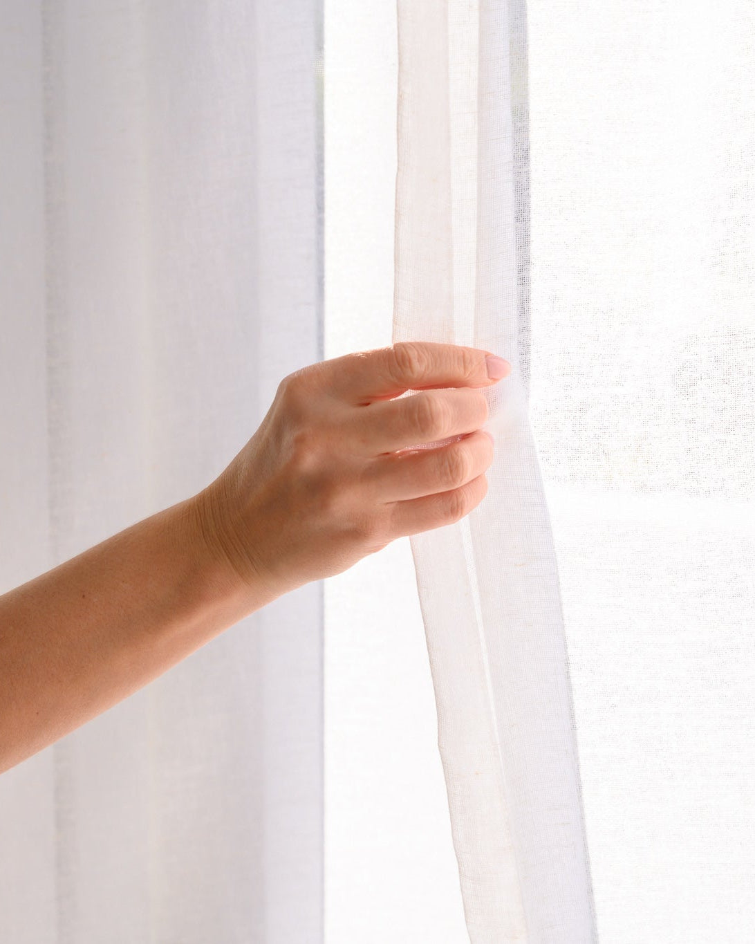 Soho sheer linen curtain, light-filtering fabric for an airy, elegant look.